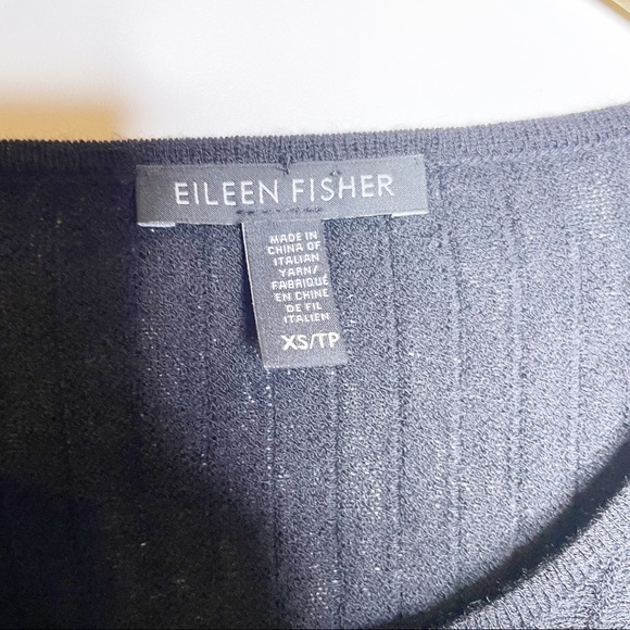 Eileen Fisher Washable Wool Ribbed Pleated Shift Dress Fit and Flare Long Sleeve - Picture 4 of 12